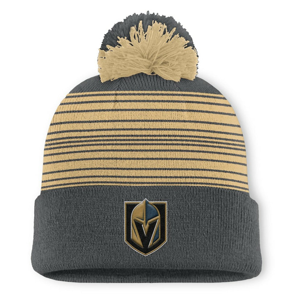 Vegas Golden Knights Fanatics Fundamental Spirit Cuffed Pom Knit Hat Gray