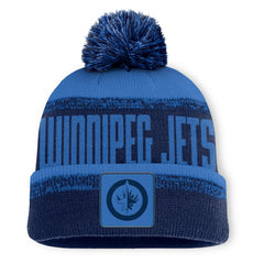 Winnipeg Jets Fanatics Fundamentals Thrive Cuffed Knit Hat with Pom Navy/Blue