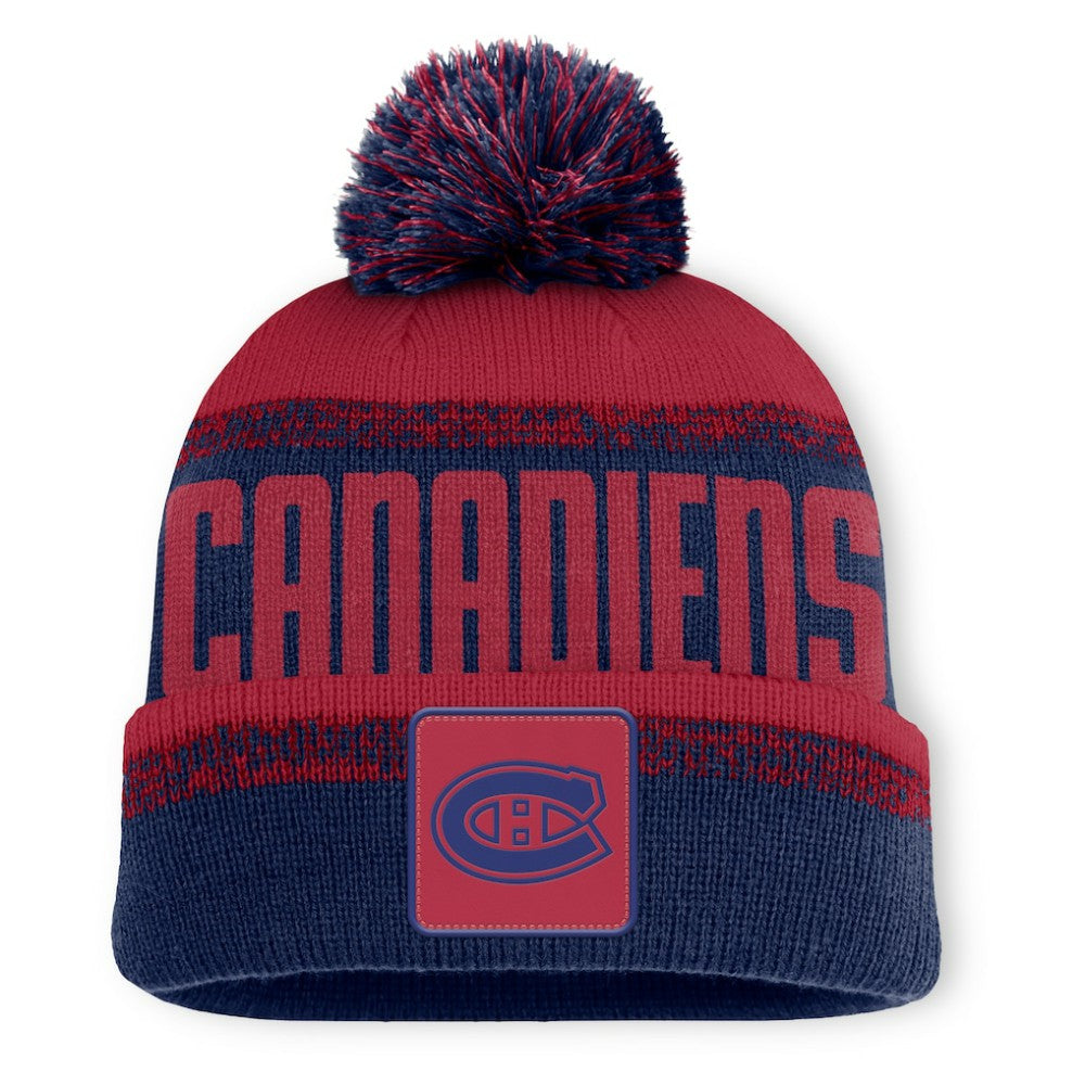 Montreal Canadiens Fanatics Fundamentals Thrive Cuffed Knit Hat with Pom Navy/Red