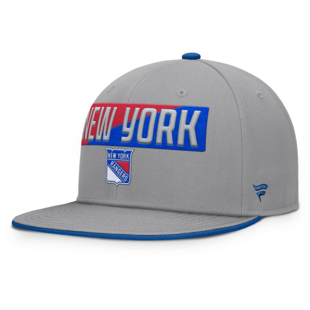 New York Rangers Fanatics Fundamentals Duo Split Logo Snapback Hat Gray
