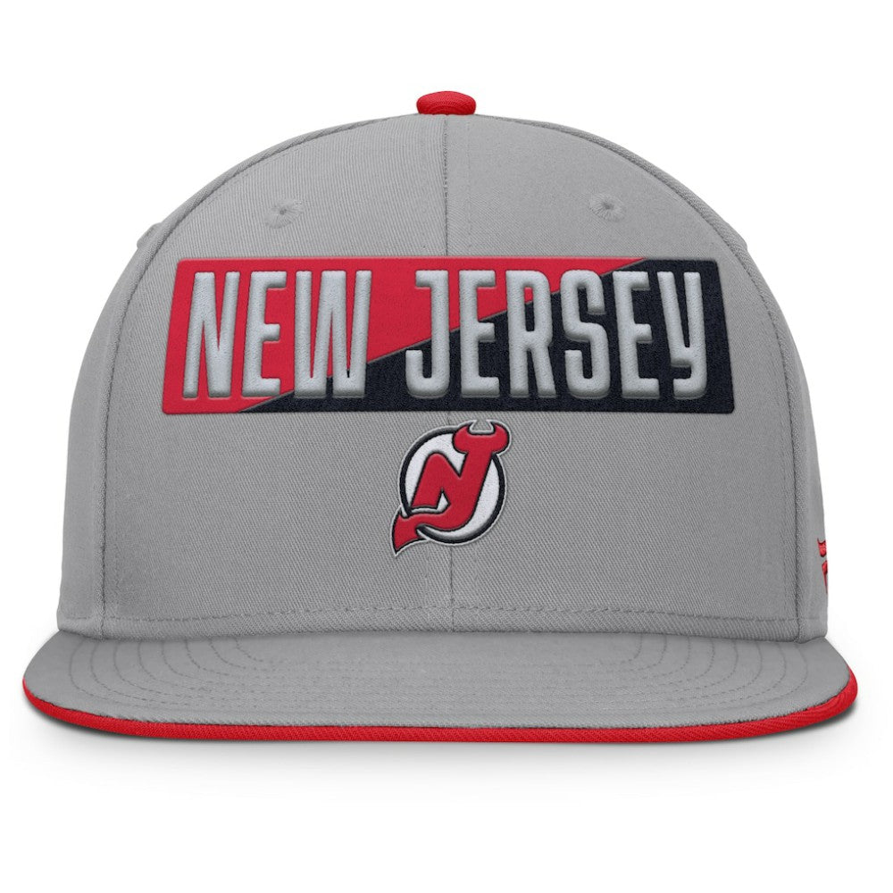 New Jersey Devils Fanatics Fundamentals Duo Split Logo Snapback Hat Gray