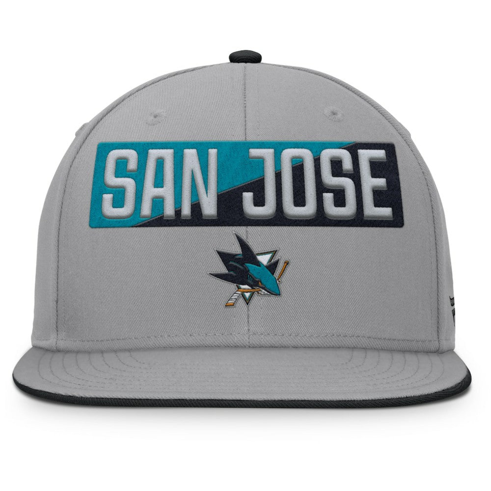 San Jose Sharks Fanatics Fundamentals Duo Split Logo Snapback Hat Gray
