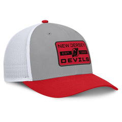 New Jersey Devils Fanatics Fundamental Adapt Trucker Adjustable Hat Gray/Red