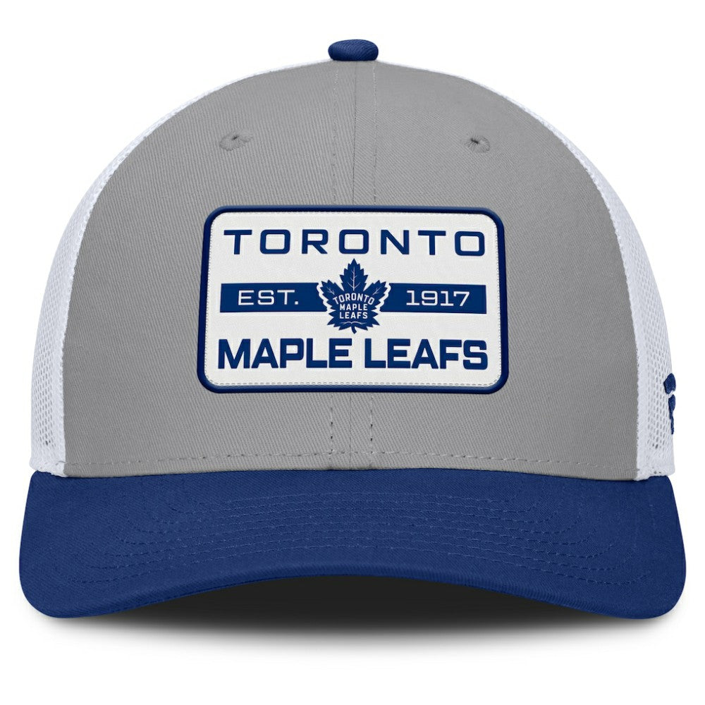 Toronto Maple Leafs Fanatics Fundamental Adapt Trucker Adjustable Hat Gray/Blue