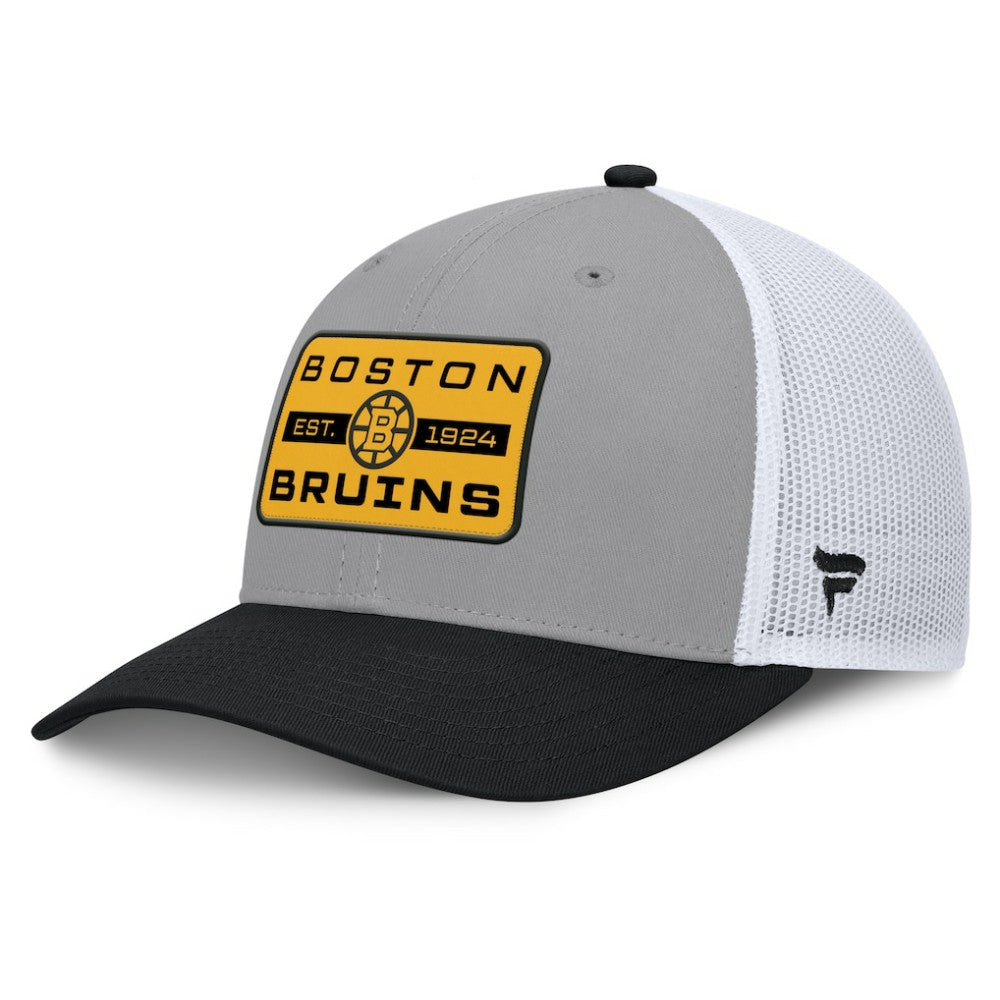 Boston Bruins Fanatics Fundamental Adapt Trucker Adjustable Hat Gray/Black
