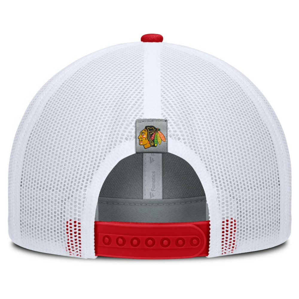 Chicago Blackhawks Fanatics Fundamental Adapt Trucker Adjustable Hat Gray/Red