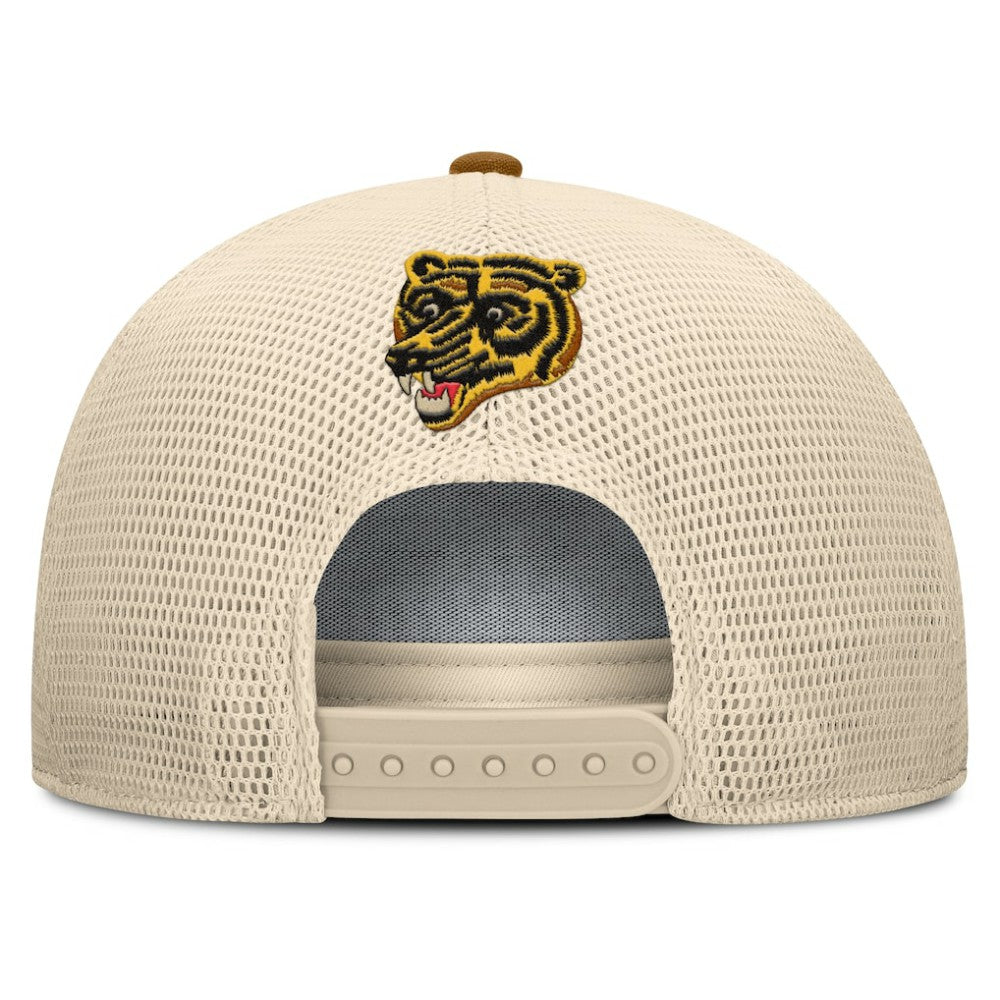 Boston Bruins Fanatics Heritage Fetch A-Frame Trucker Adjustable Hat Brown/Cream
