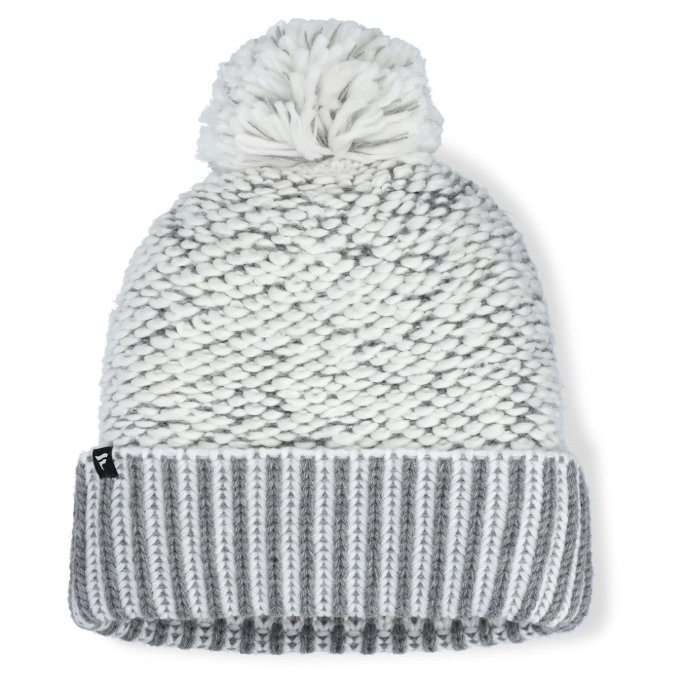 Vegas Golden Knights Fanatics Women's Fundamental Mist Cuffed Knit Hat with Pom White/Gray