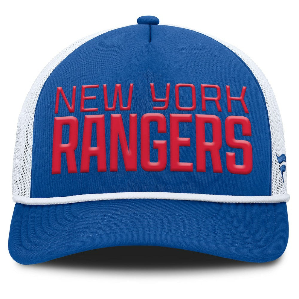 New York Rangers Fanatics Heritage Dutch A-Frame Trucker Adjustable Hat Blue/White