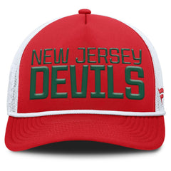 New Jersey Devils Fanatics Heritage Dutch A-Frame Trucker Adjustable Hat Red/White