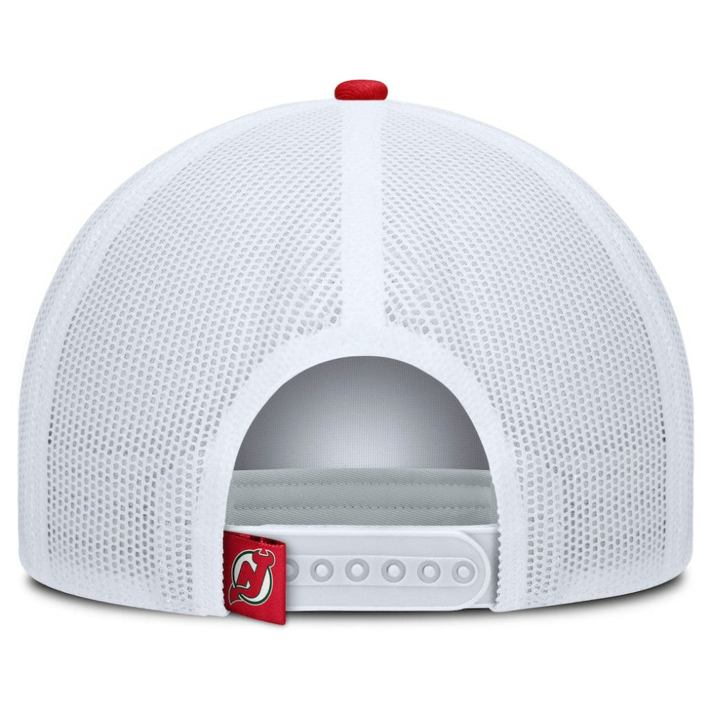 New Jersey Devils Fanatics Heritage Dutch A-Frame Trucker Adjustable Hat Red/White