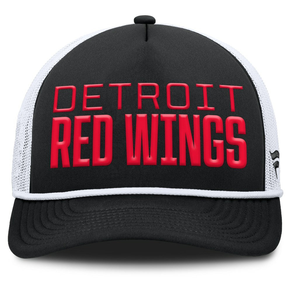 Detroit Red Wings Fanatics Heritage Dutch A-Frame Trucker Adjustable Hat Black/White