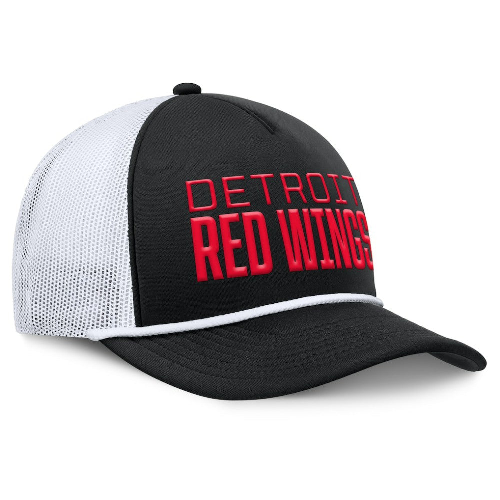Detroit Red Wings Fanatics Heritage Dutch A-Frame Trucker Adjustable Hat Black/White