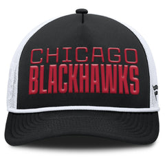 Chicago Blackhawks Fanatics Heritage Dutch A-Frame Trucker Adjustable Hat Black/White