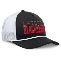 Chicago Blackhawks Fanatics Heritage Dutch A-Frame Trucker Adjustable Hat Black/White