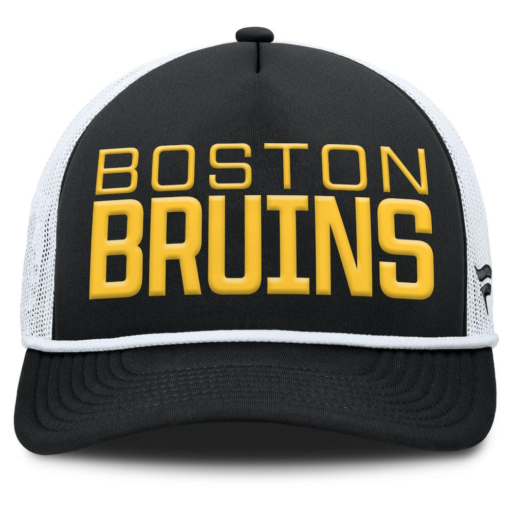 Boston Bruins Fanatics Heritage Dutch A-Frame Trucker Adjustable Hat Black/White