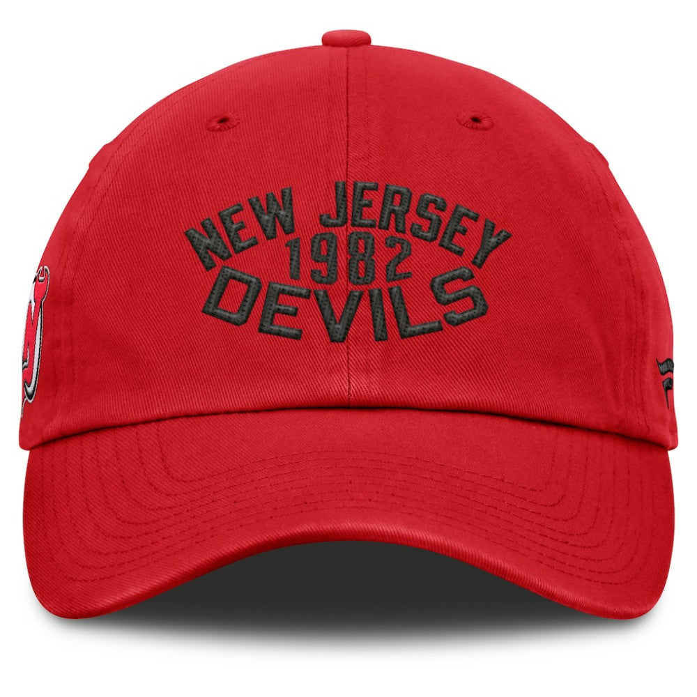 New Jersey Devils Fanatics Fundamentals Archer Adjustable Hat Red