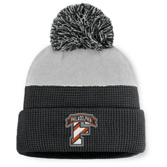 Philadelphia Flyers Fanatics Authentic Pro Home Ice Cuffed Knit Hat with Pom Black/Gray