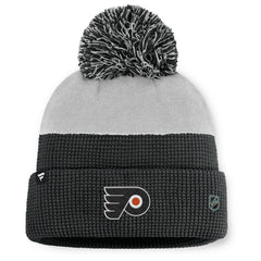 Philadelphia Flyers Fanatics Authentic Pro Home Ice Cuffed Knit Hat with Pom Black/Gray