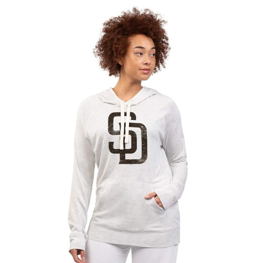San Diego Padres G-III 4Her by Carl Banks Women's Pregame Pullover Hoodie Oatmeal