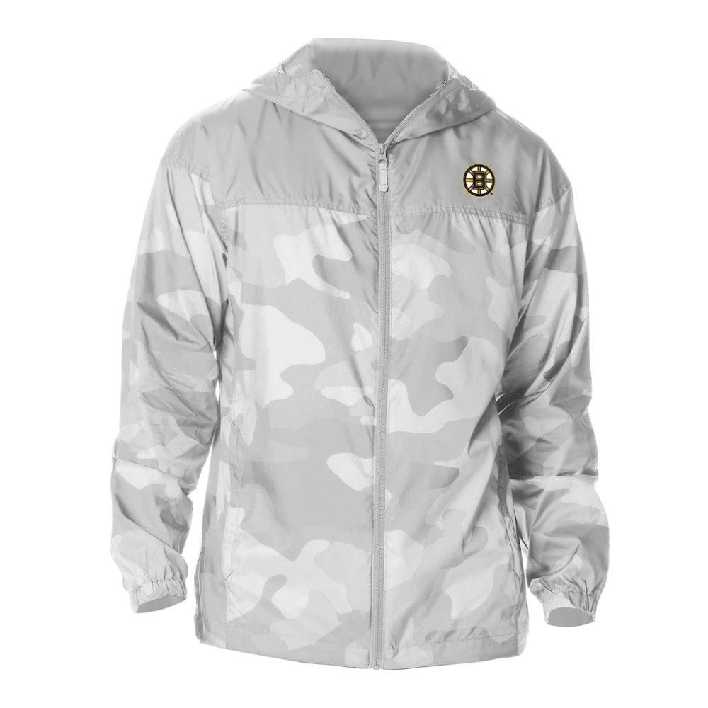 Boston Bruins Columbia Camo Flash Challenger Omni-Shade Full-Zip Hoodie Windbreaker Gray