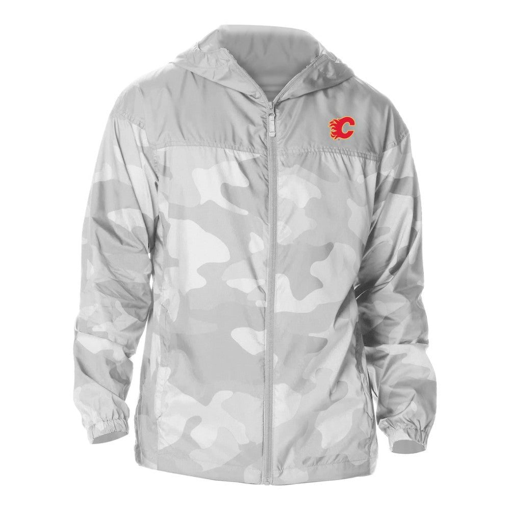 Calgary Flames Columbia Camo Flash Challenger Omni-Shade Full-Zip Hoodie Windbreaker Gray