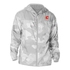 Calgary Flames Columbia Camo Flash Challenger Omni-Shade Full-Zip Hoodie Windbreaker Gray