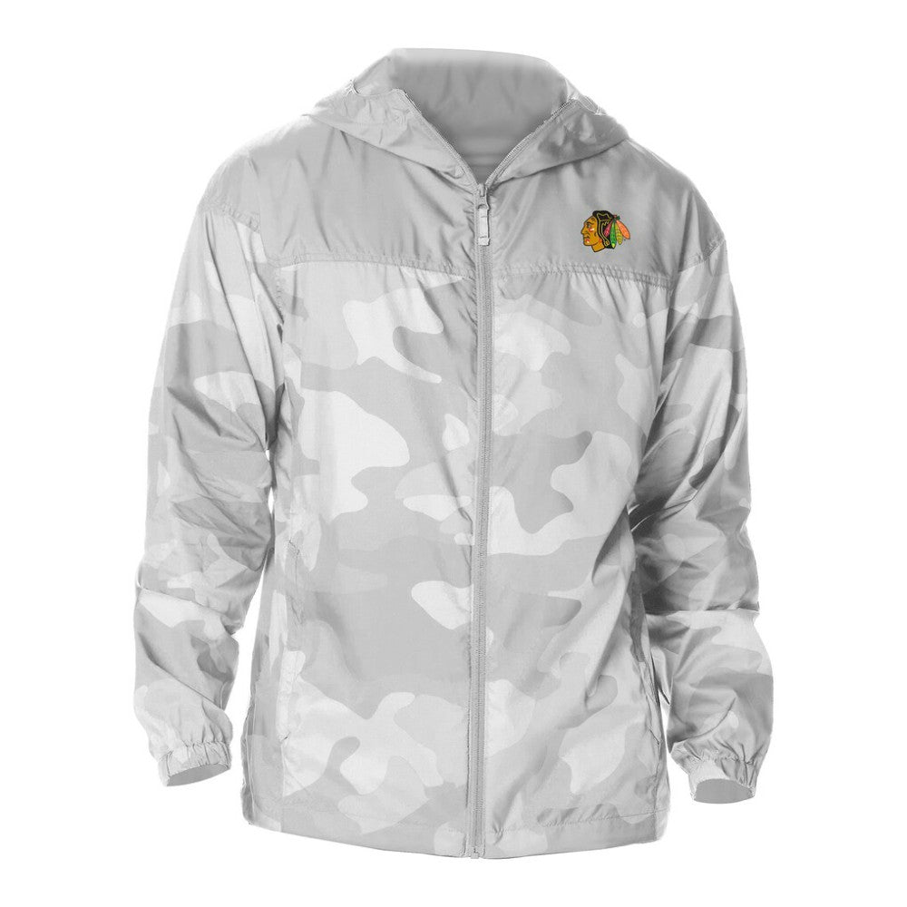 Chicago Blackhawks Columbia Camo Flash Challenger Omni-Shade Full-Zip Hoodie Windbreaker Gray
