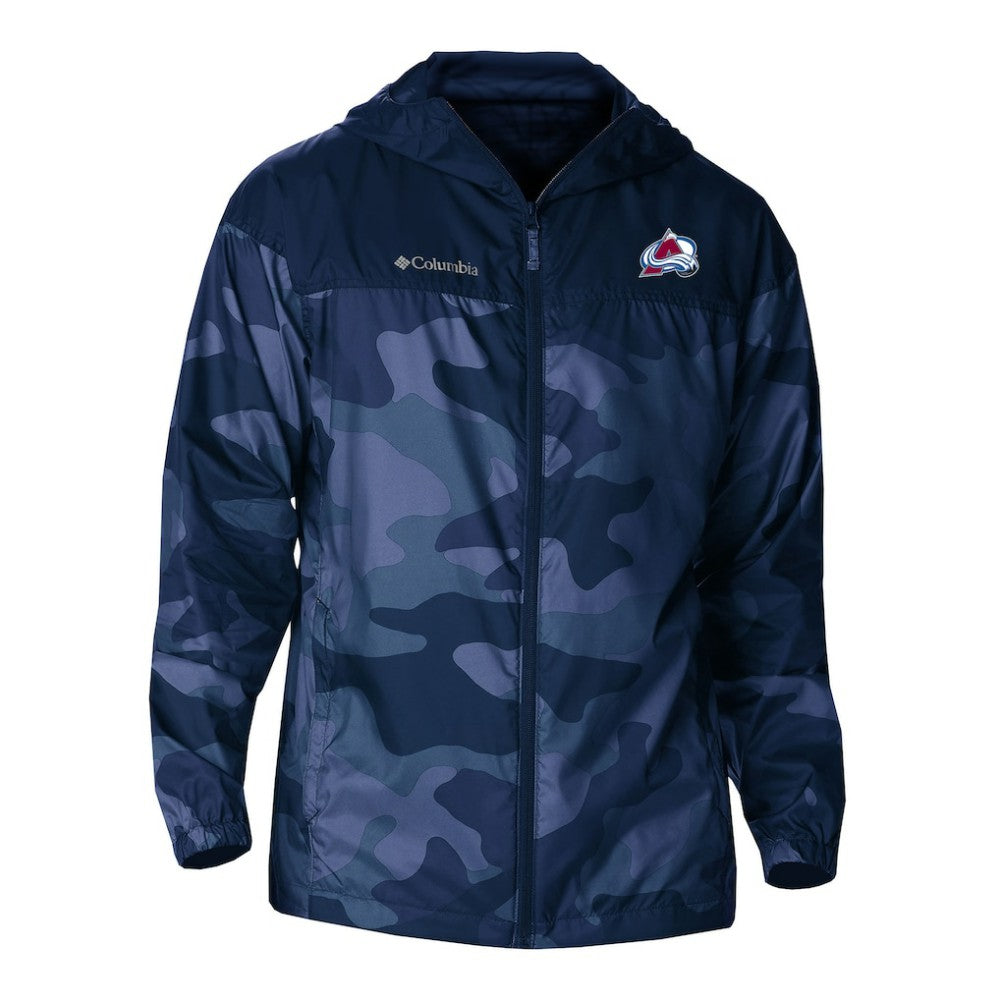 Colorado Avalanche Columbia Camo Flash Challenger Omni-Shade Full-Zip Hoodie Windbreaker Navy