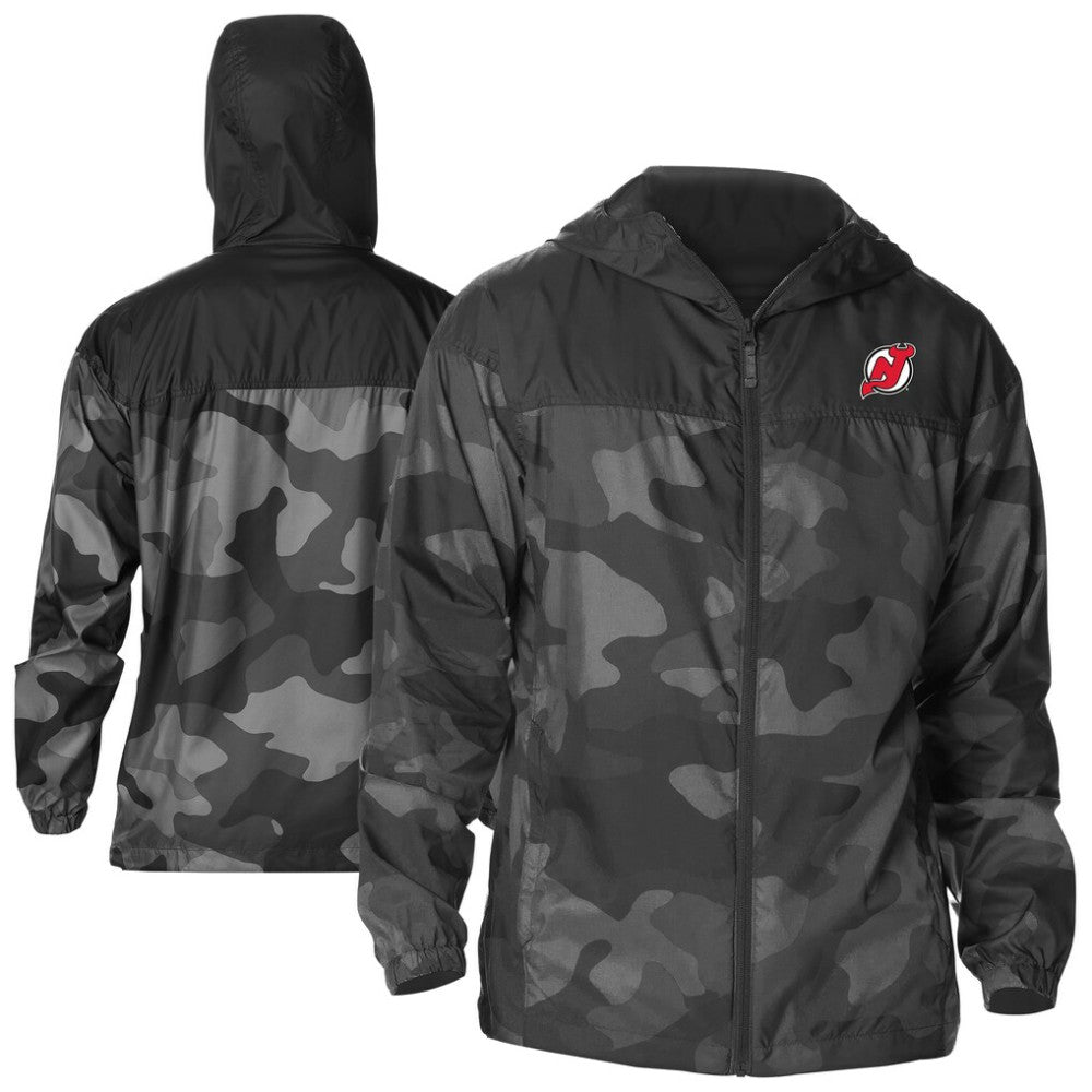 New Jersey Devils Columbia Camo Flash Challenger Omni-Shade Full-Zip Hoodie Windbreaker Black