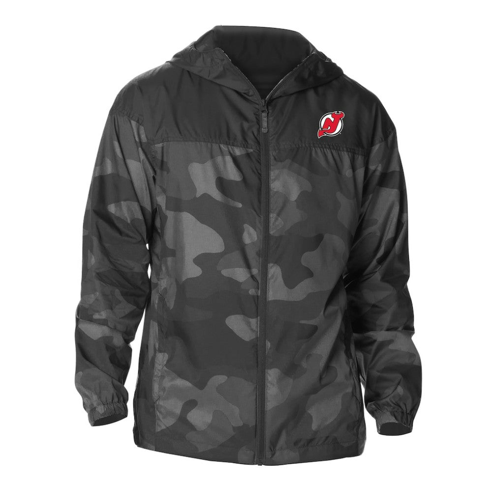 New Jersey Devils Columbia Camo Flash Challenger Omni-Shade Full-Zip Hoodie Windbreaker Black