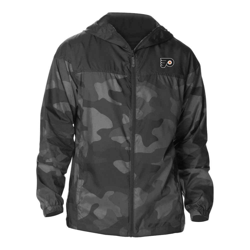 Philadelphia Flyers Columbia Camo Flash Challenger Omni-Shade Full-Zip Hoodie Windbreaker Black