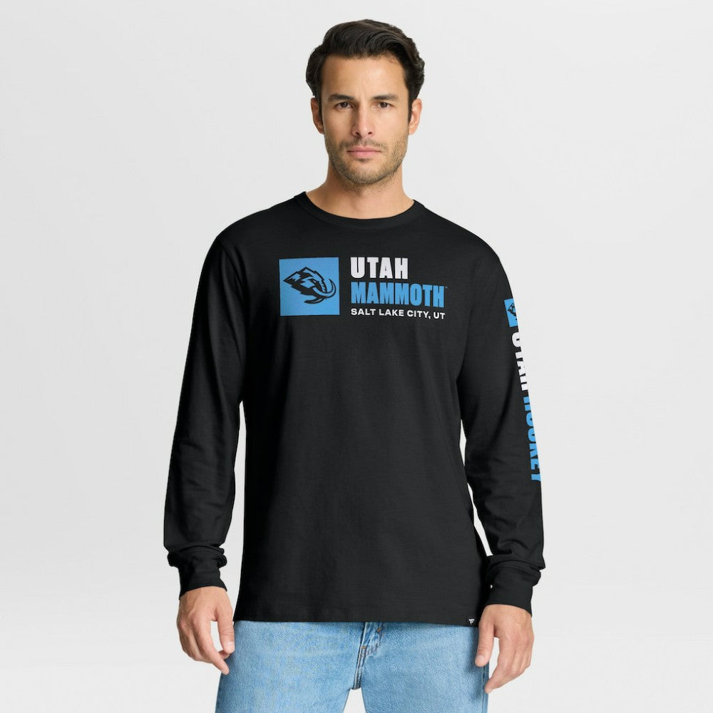 Utah Mammoth Fanatics Goal Crease Legacy Long Sleeve T-Shirt Black