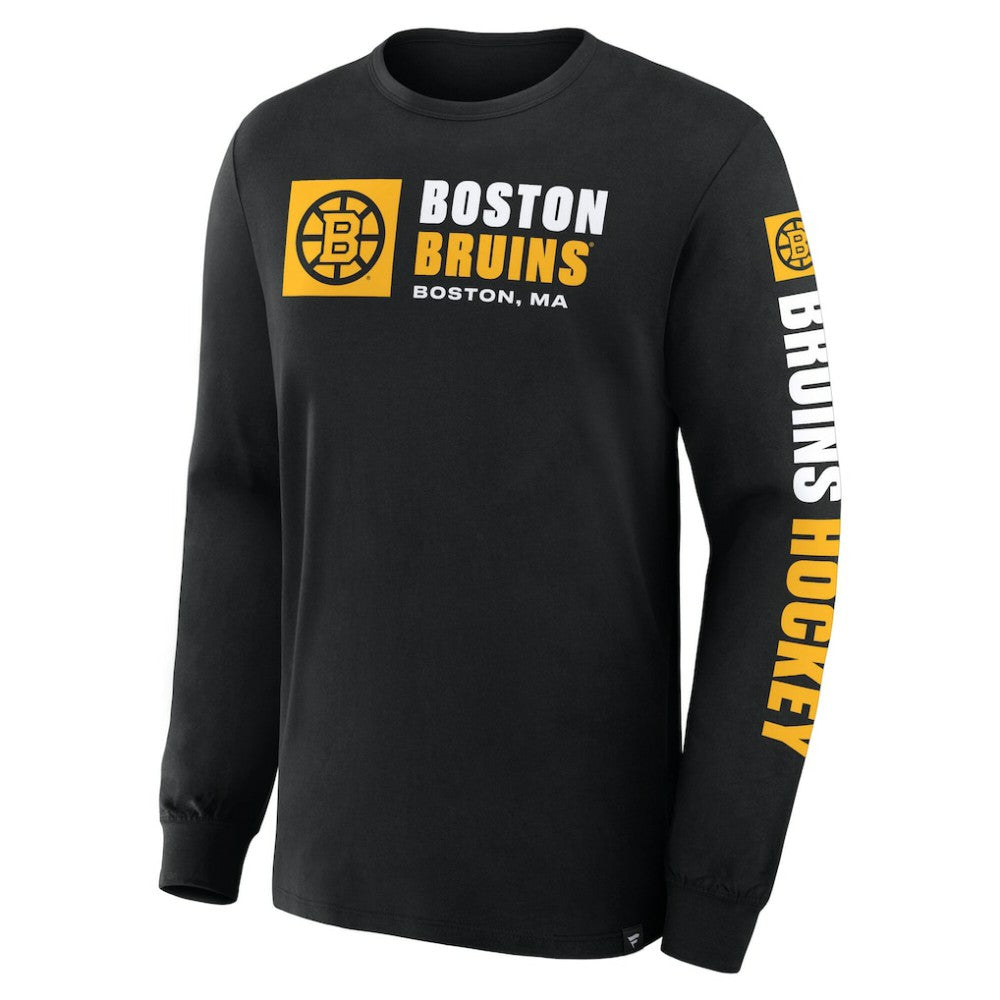 Boston Bruins Fanatics Goal Crease Legacy Long Sleeve T-Shirt Black