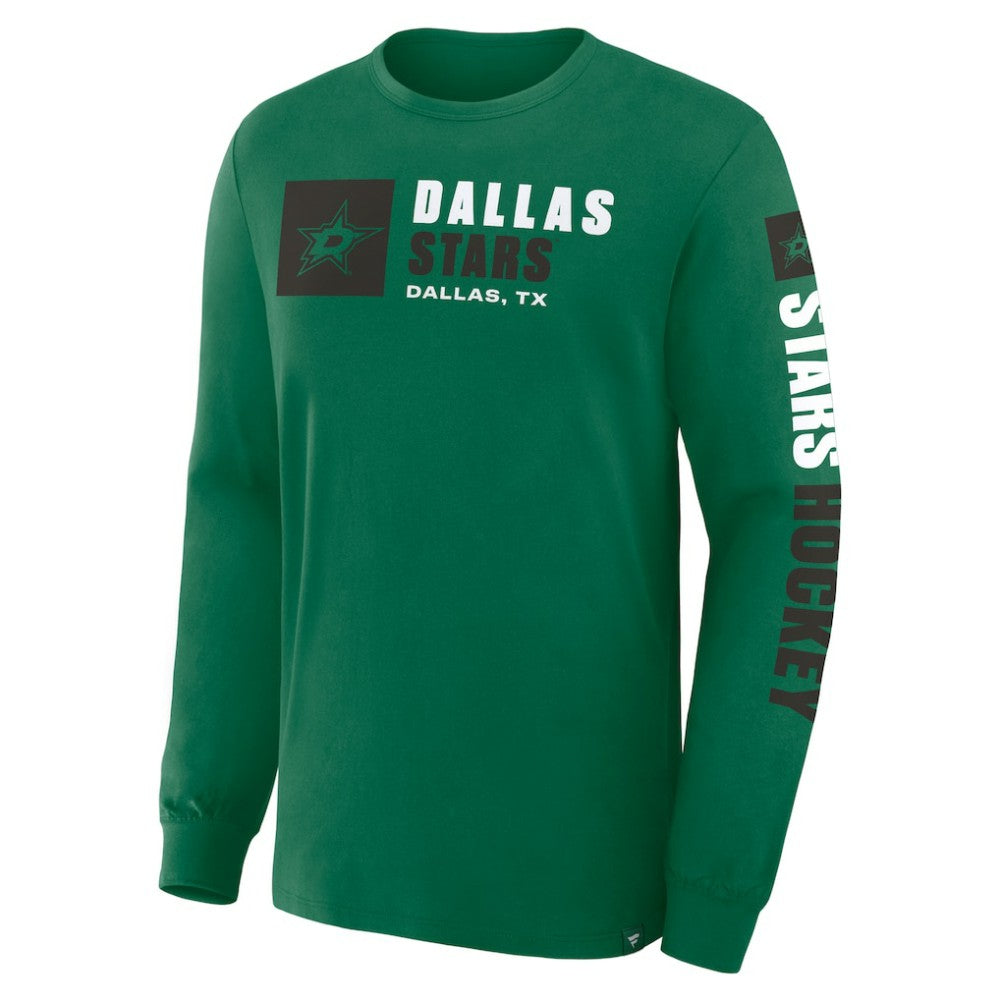 Dallas Stars Fanatics Goal Crease Legacy Long Sleeve T-Shirt Kelly Green