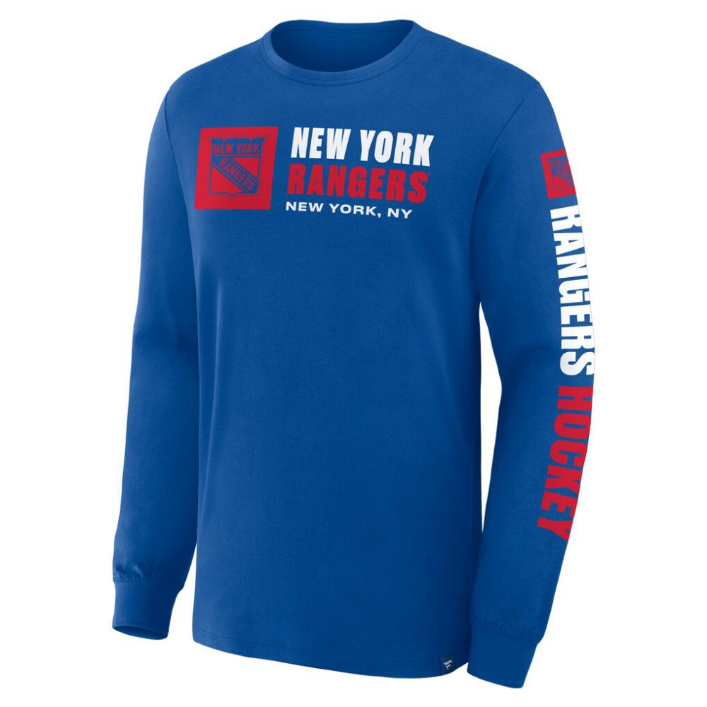 New York Rangers Fanatics Goal Crease Legacy Long Sleeve T-Shirt Blue