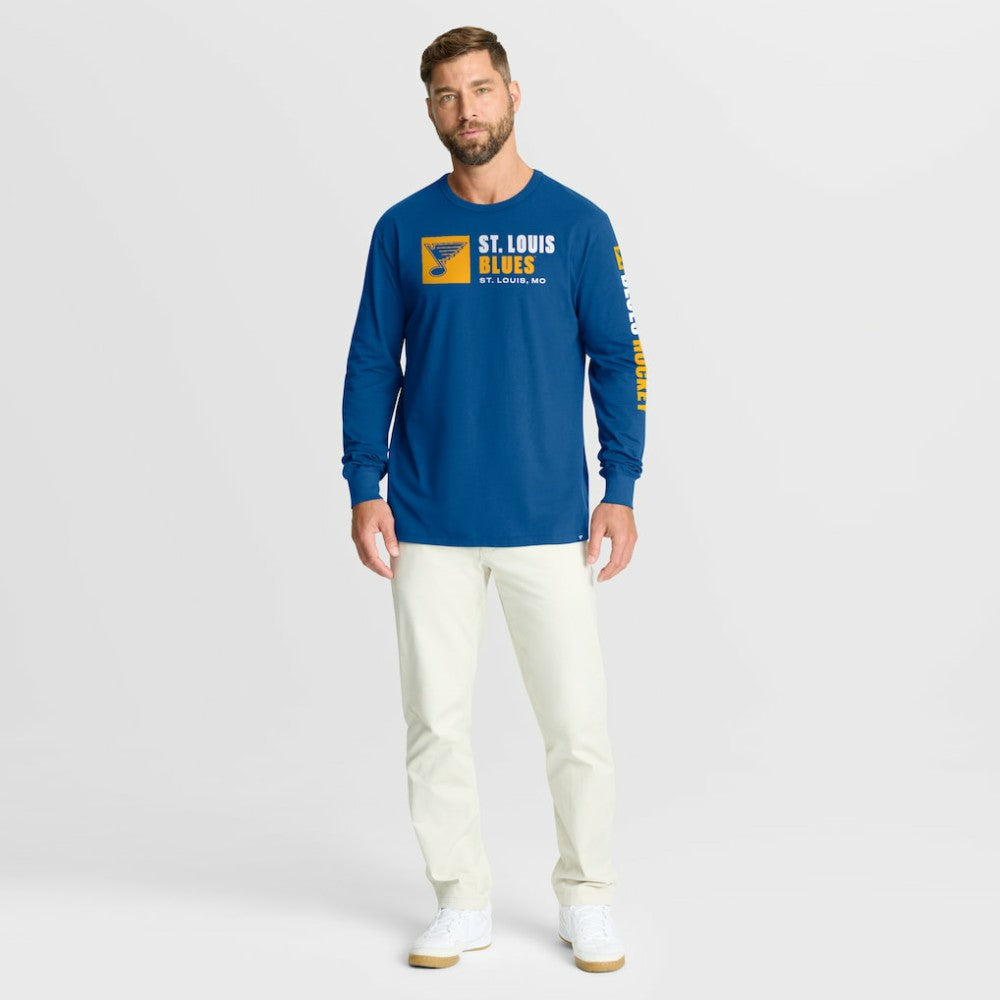 St. Louis Blues Fanatics Goal Crease Legacy Long Sleeve T-Shirt Blue