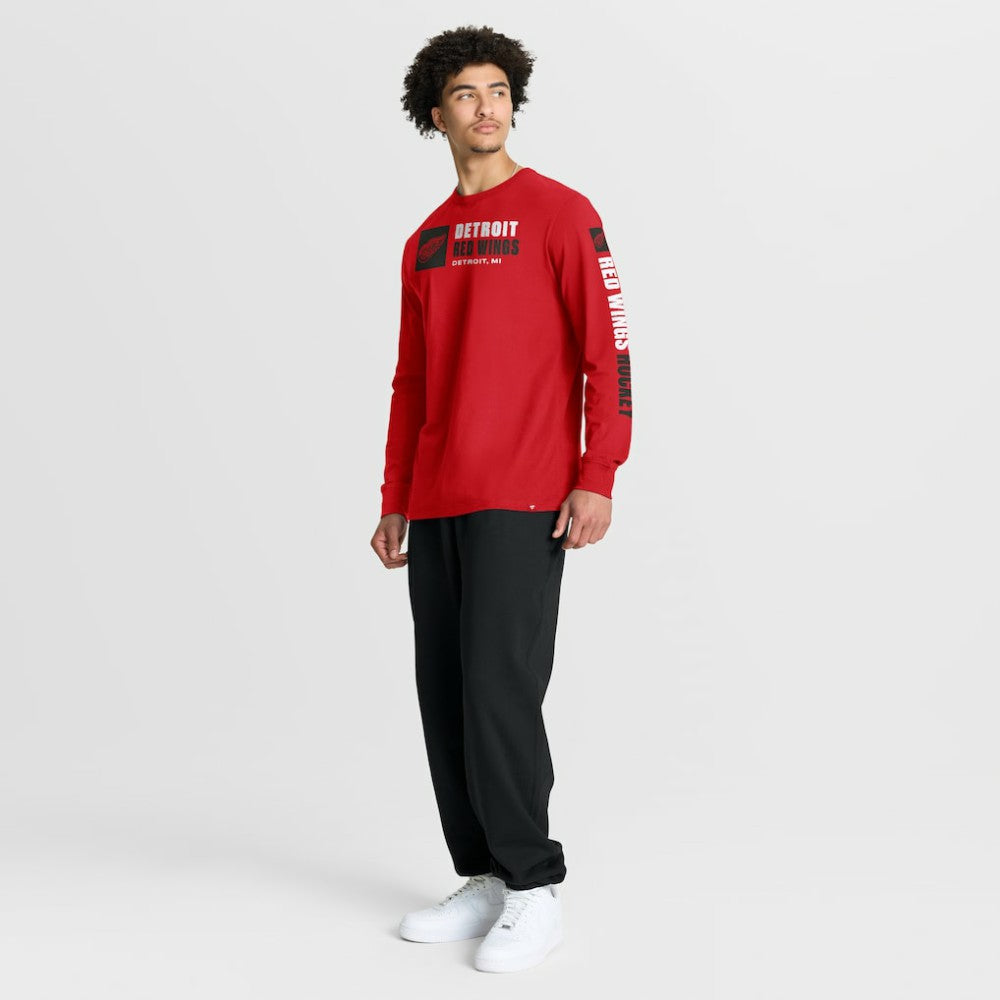 Detroit Red Wings Fanatics Goal Crease Legacy Long Sleeve T-Shirt Red