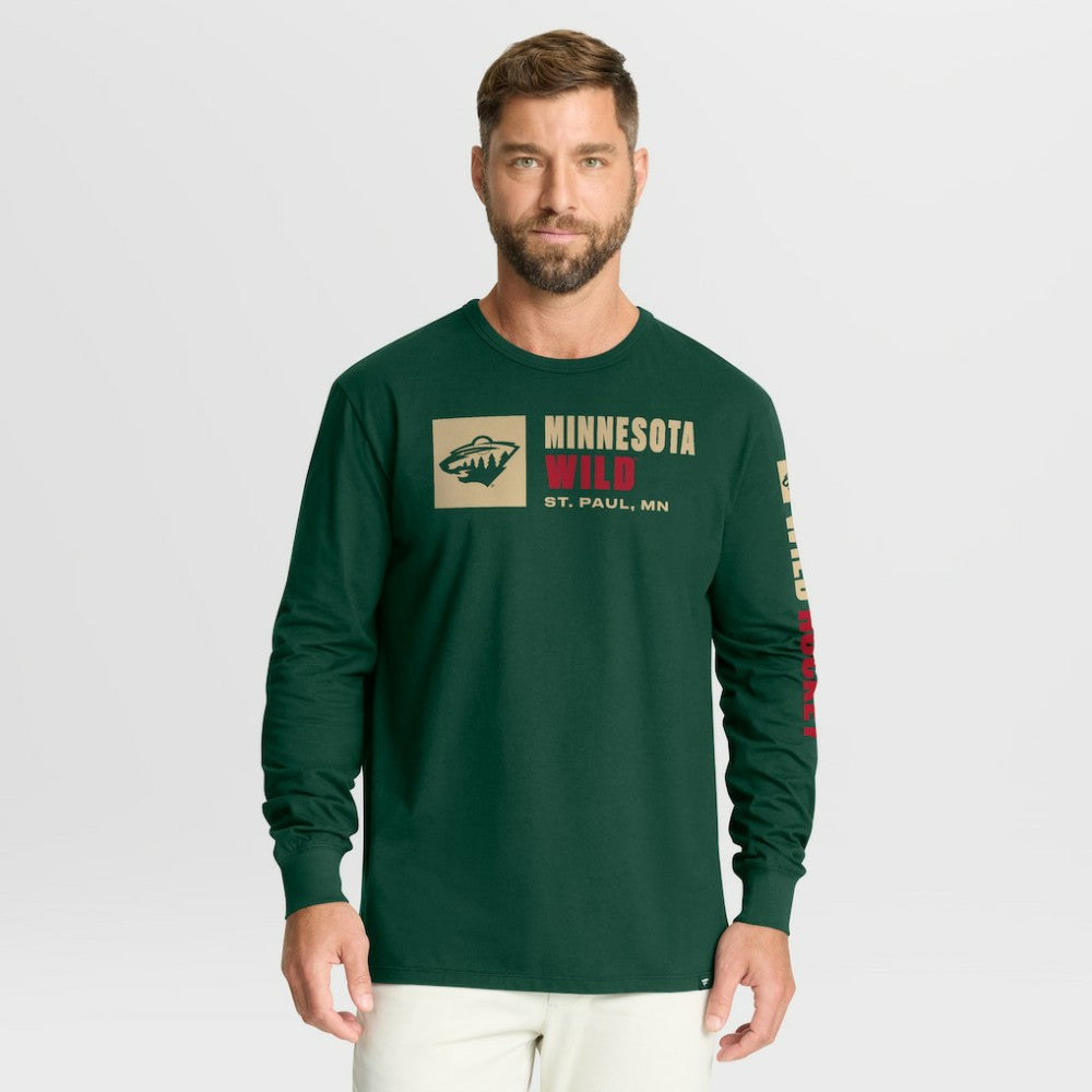 Minnesota Wild Fanatics Goal Crease Legacy Long Sleeve T-Shirt Green
