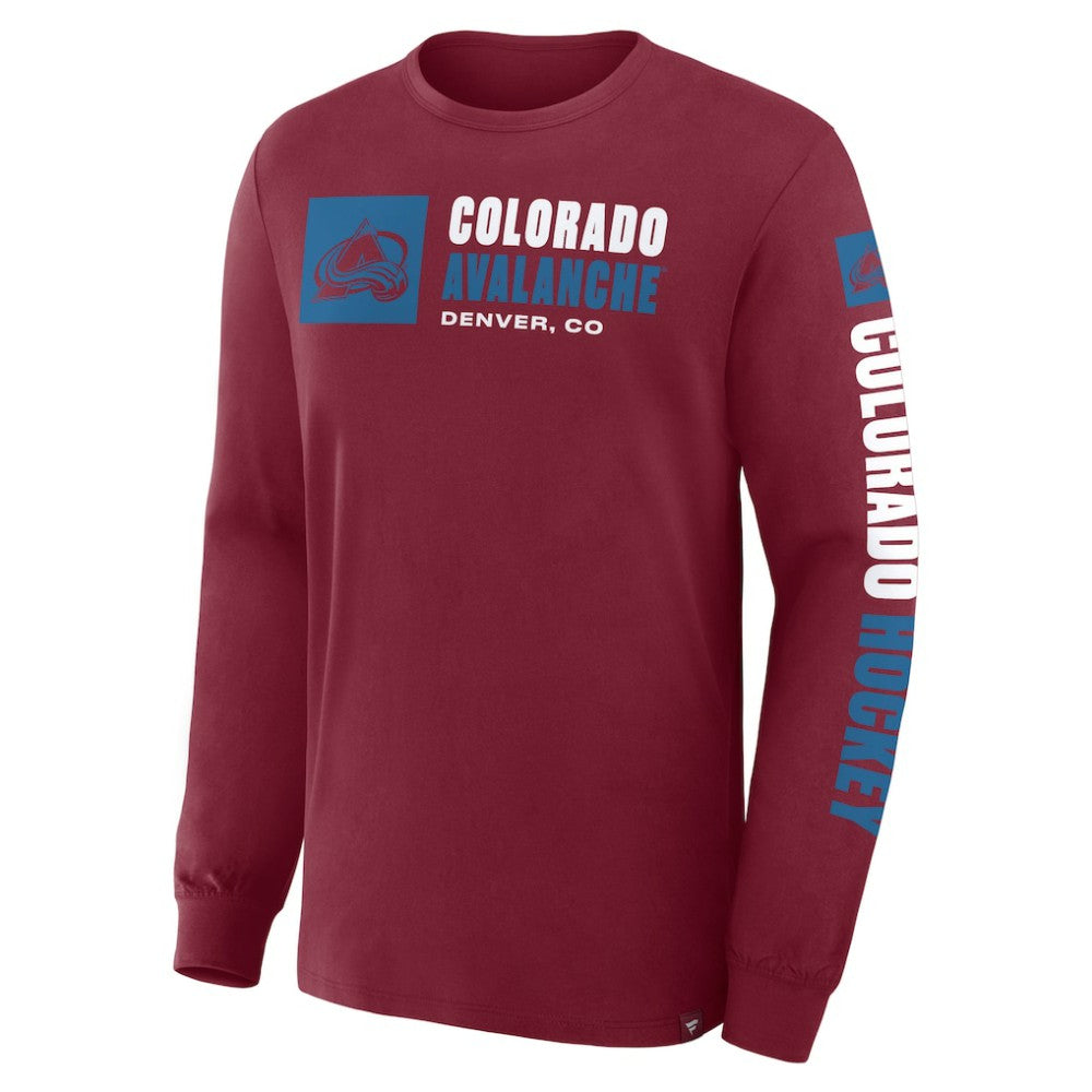Colorado Avalanche Fanatics Goal Crease Legacy Long Sleeve T-Shirt Burgundy