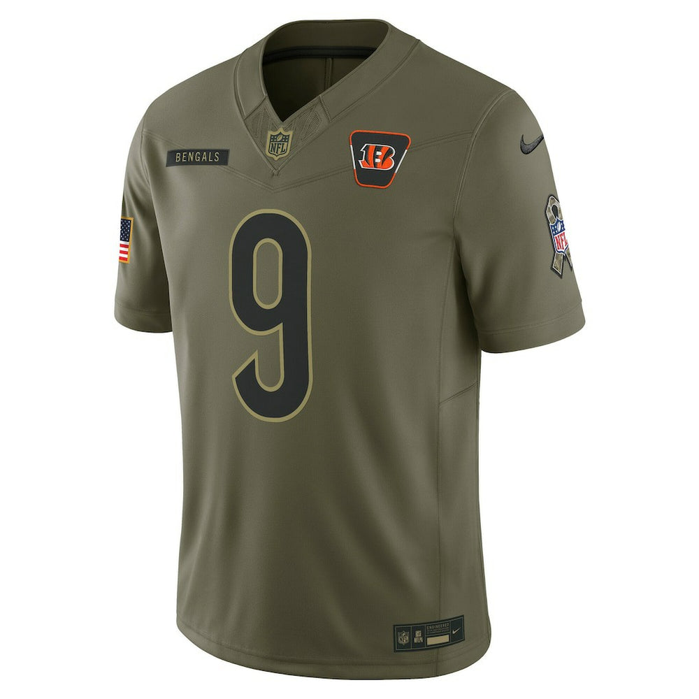 Joe Burrow Cincinnati Bengals 2025 Salute to Service Limited Jersey - Olive