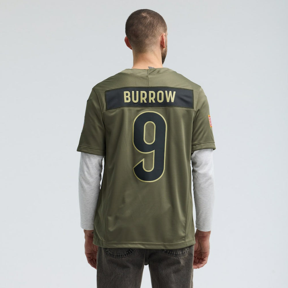 Joe Burrow Cincinnati Bengals 2025 Salute to Service Limited Jersey - Olive