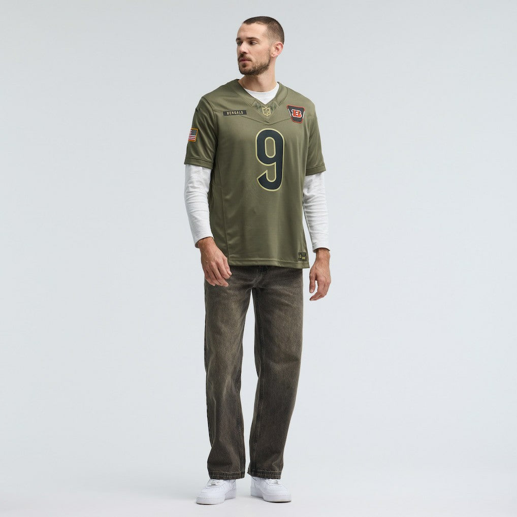 Joe Burrow Cincinnati Bengals 2025 Salute to Service Limited Jersey - Olive