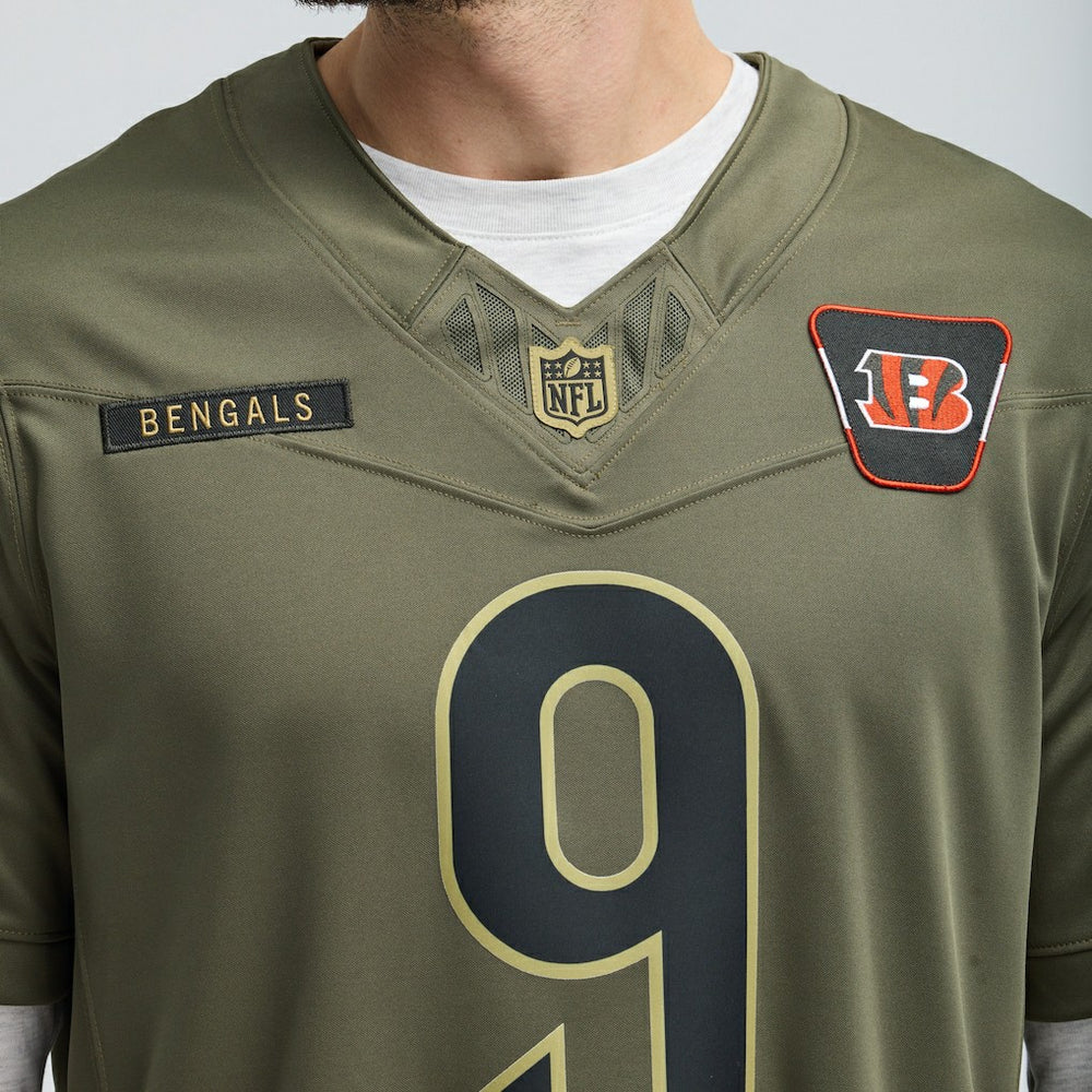 Joe Burrow Cincinnati Bengals 2025 Salute to Service Limited Jersey - Olive