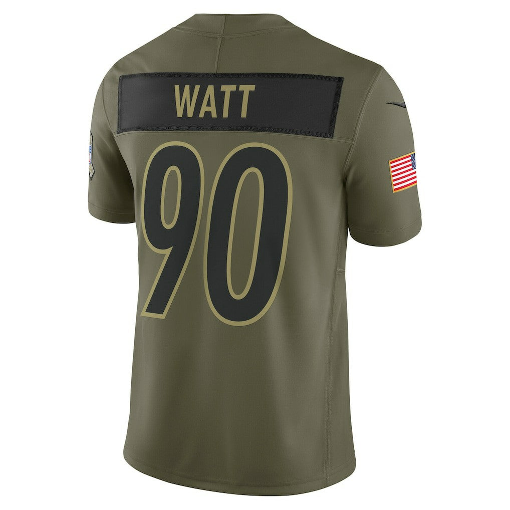 T.J. Watt Pittsburgh Steelers 2025 Salute to Service Limited Jersey - Olive