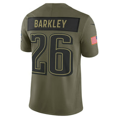Saquon Barkley Philadelphia Eagles 2025 Salute to Service Limited Jersey - Olive