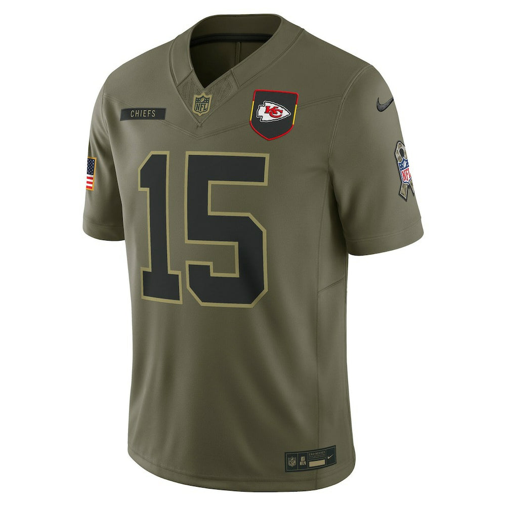 Patrick Mahomes Kansas City Chiefs 2025 Salute to Service Limited Jersey - Olive