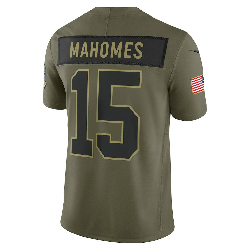 Patrick Mahomes Kansas City Chiefs 2025 Salute to Service Limited Jersey - Olive