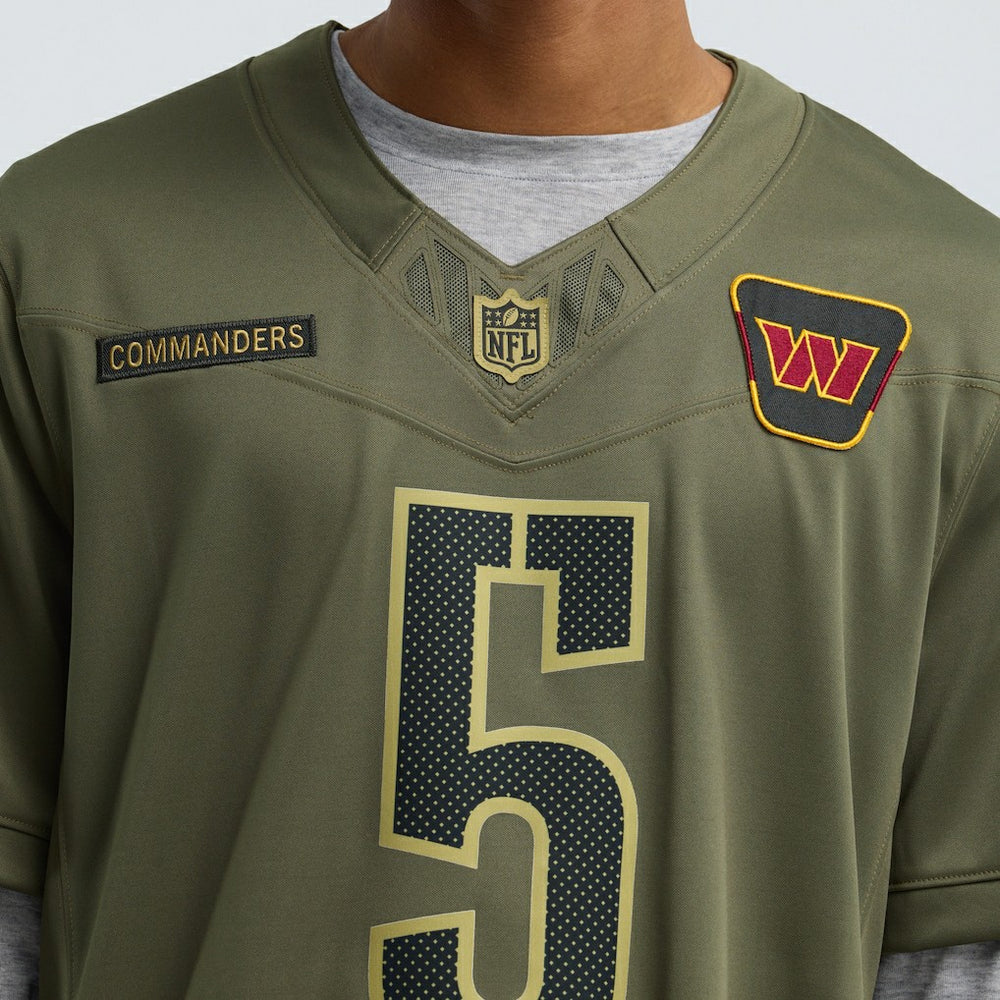 Jayden Daniels Washington Commanders 2025 Salute to Service Limited Jersey - Olive