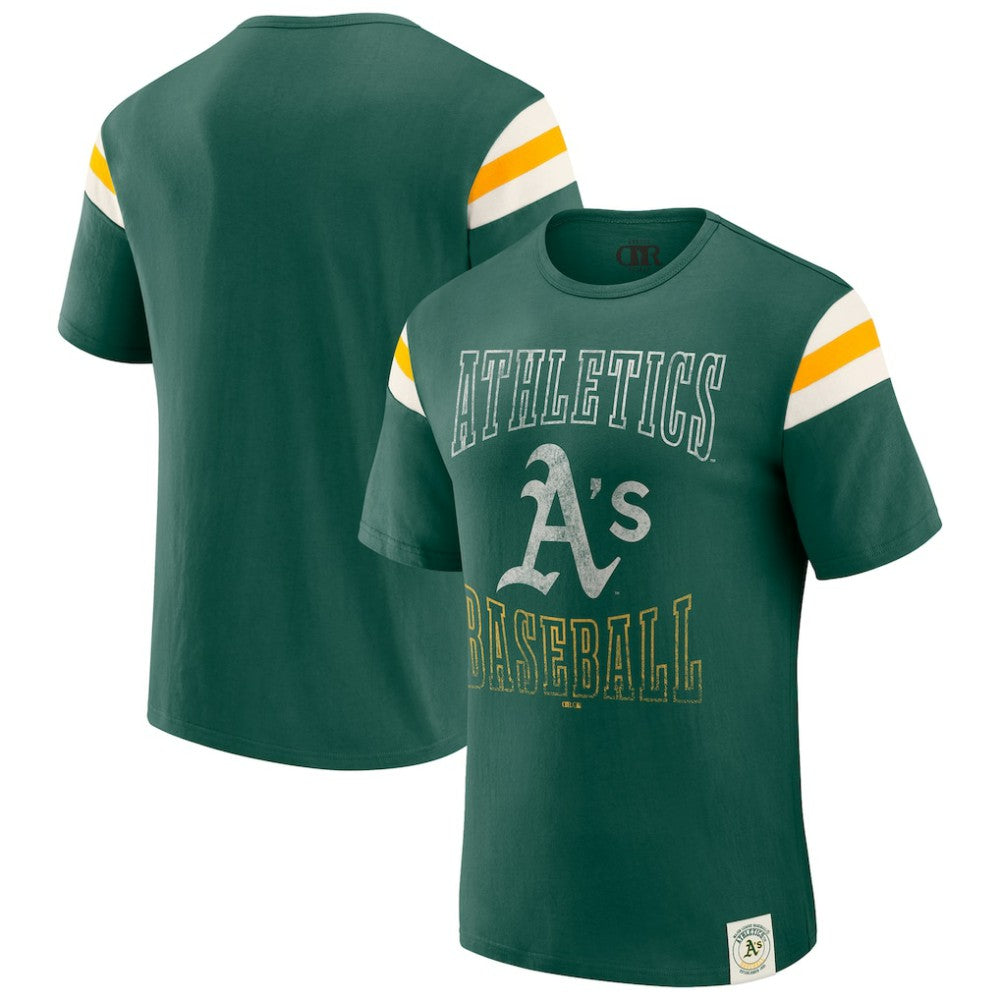 Athletics Darius Rucker Collection Distressed Sleeve Stripe T-Shirt Green